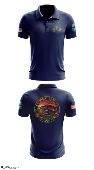 Short Sleeve Performance Polo, COMSUBPAC CPOA, Navy, Teamtime, Team time, sublimation, custom sports apparel, team uniforms, spirit wear, spiritwear, sports uniforms, custom shirts, team store, custom team store, fundraiser sports, apparel fundraiser