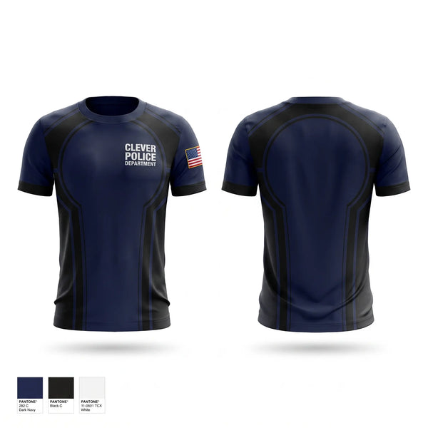 Short Sleeve Performance Shirt, Clever Police Department, Police, Teamtime, Team time, sublimation, custom sports apparel, team uniforms, spirit wear, spiritwear, sports uniforms, custom shirts, team store, custom team store, fundraiser sports, apparel fundraiser