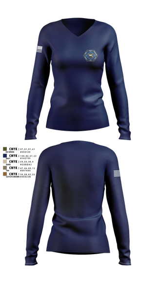 Womens Long Sleeve Vneck Shirt, CalOES PSC, Police, Teamtime, Team time, sublimation, custom sports apparel, team uniforms, spirit wear, spiritwear, sports uniforms, custom shirts, team store, custom team store, fundraiser sports, apparel fundraiser