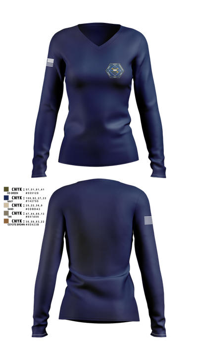 CalOES PSC 2103700 Women's Long Sleeve V-neck Shirt - 1