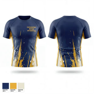 Short Sleeve Rash Guard Shirt, Lancaster Gales wrestling, Wrestling, Teamtime, Team time, sublimation, custom sports apparel, team uniforms, spirit wear, spiritwear, sports uniforms, custom shirts, team store, custom team store, fundraiser sports, apparel fundraiser