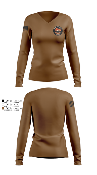 Womens Long Sleeve Vneck Shirt, NAF ATSUGI FCPOA, Navy, Teamtime, Team time, sublimation, custom sports apparel, team uniforms, spirit wear, spiritwear, sports uniforms, custom shirts, team store, custom team store, fundraiser sports, apparel fundraiser