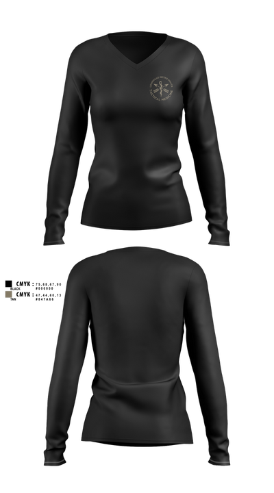 LMPD HSO TRT Women's Long Sleeve V-neck Shirt - 3