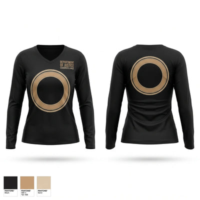 DEPARTMENT OF JUSTICE Women's Long Sleeve V-neck Shirt - 1