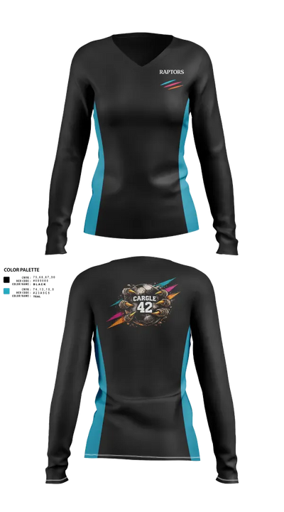RAPTORS FC 55469198 Women's Long Sleeve V-neck Shirt - 22
