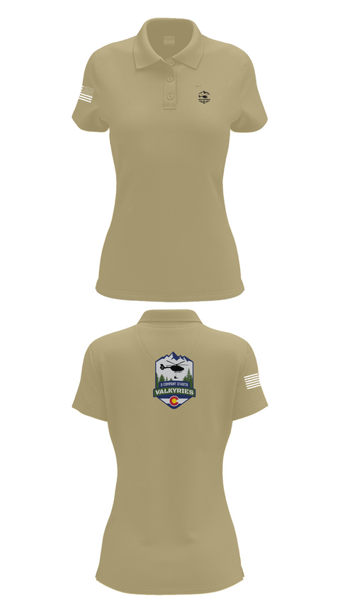 Womens Short Sleeve Performance Polo, D Co 3-140th AVN, National Guard, Teamtime, Team time, sublimation, custom sports apparel, team uniforms, spirit wear, spiritwear, sports uniforms, custom shirts, team store, custom team store, fundraiser sports, apparel fundraiser