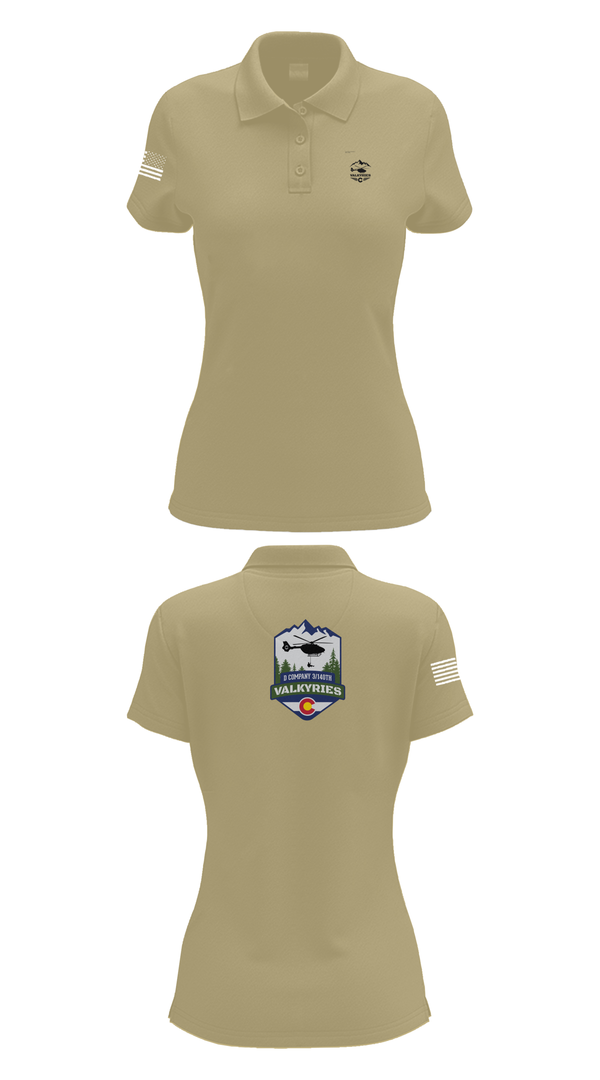 Womens Short Sleeve Performance Polo, D Co 3-140th AVN, National Guard, Teamtime, Team time, sublimation, custom sports apparel, team uniforms, spirit wear, spiritwear, sports uniforms, custom shirts, team store, custom team store, fundraiser sports, apparel fundraiser