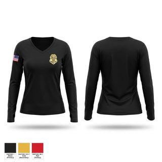 Womens Long Sleeve Vneck Shirt, Police, Police, Teamtime, Team time, sublimation, custom sports apparel, team uniforms, spirit wear, spiritwear, sports uniforms, custom shirts, team store, custom team store, fundraiser sports, apparel fundraiser