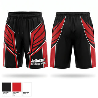 Athletic Shorts With Pockets, Jefferson Fire Department, Fire Department, Teamtime, Team time, sublimation, custom sports apparel, team uniforms, spirit wear, spiritwear, sports uniforms, custom shirts, team store, custom team store, fundraiser sports, apparel fundraiser