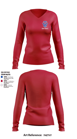 Womens Long Sleeve Vneck Shirt, W.I.T., Softball, Teamtime, Team time, sublimation, custom sports apparel, team uniforms, spirit wear, spiritwear, sports uniforms, custom shirts, team store, custom team store, fundraiser sports, apparel fundraiser