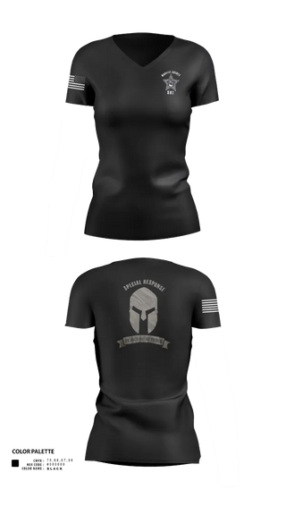 Womens Short Sleeve Vneck Shirt, Special Response Team, , Teamtime, Team time, sublimation, custom sports apparel, team uniforms, spirit wear, spiritwear, sports uniforms, custom shirts, team store, custom team store, fundraiser sports, apparel fundraiser