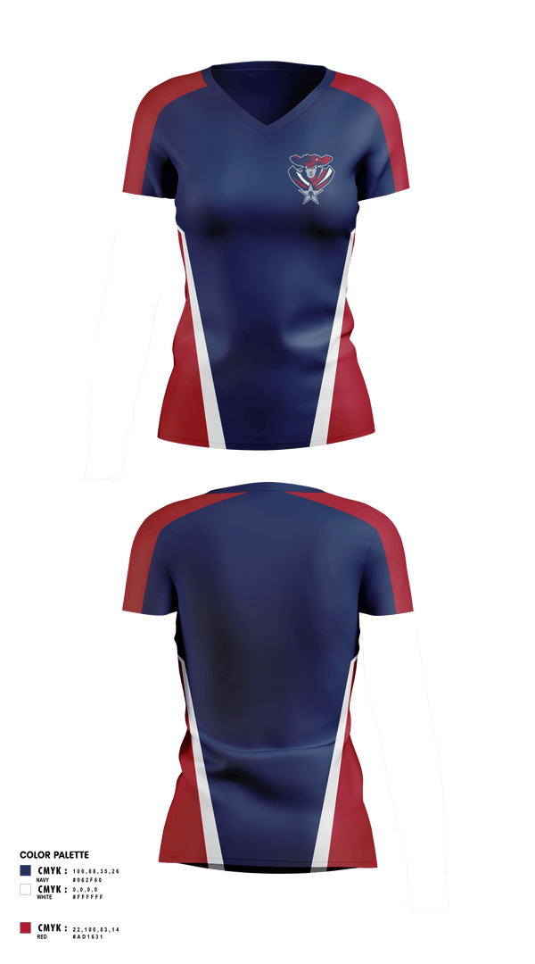 Womens Short Sleeve Vneck Shirt, ALA Patriots, , Teamtime, Team time, sublimation, custom sports apparel, team uniforms, spirit wear, spiritwear, sports uniforms, custom shirts, team store, custom team store, fundraiser sports, apparel fundraiser