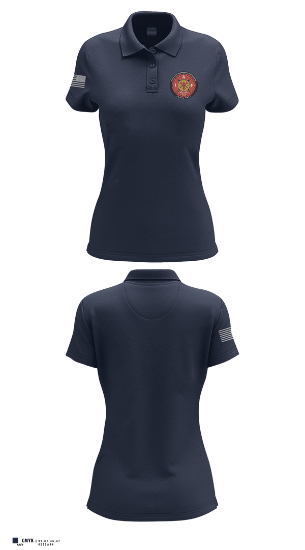 Womens Short Sleeve Performance Polo, Rocky Ford Professional Firefighters Local 5497, Fire Department, Teamtime, Team time, sublimation, custom sports apparel, team uniforms, spirit wear, spiritwear, sports uniforms, custom shirts, team store, custom team store, fundraiser sports, apparel fundraiser