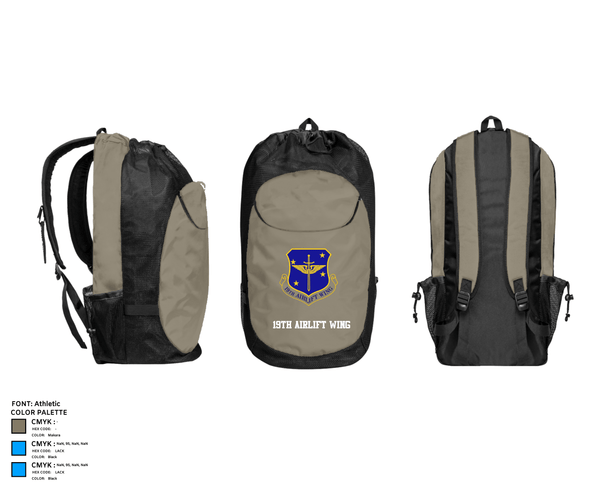 Gear Bag, 19th Airlift Wing, Air Force, Teamtime, Team time, sublimation, custom sports apparel, team uniforms, spirit wear, spiritwear, sports uniforms, custom shirts, team store, custom team store, fundraiser sports, apparel fundraiser