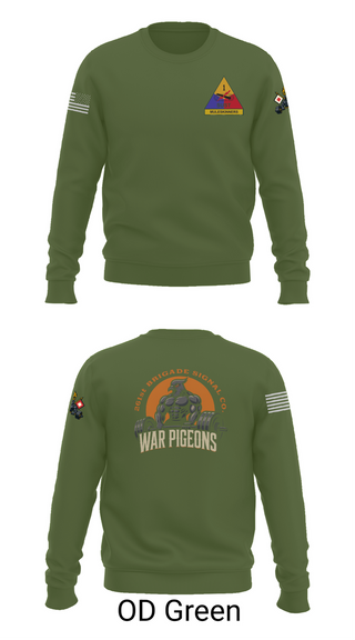 Crew Neck Sweatshirt, 261st War Pigeons, Army, Teamtime, Team time, sublimation, custom sports apparel, team uniforms, spirit wear, spiritwear, sports uniforms, custom shirts, team store, custom team store, fundraiser sports, apparel fundraiser