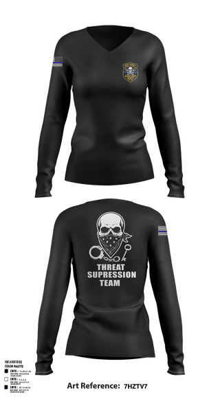 Womens Long Sleeve Vneck Shirt, New Jersey Department of Corrections, Police, Teamtime, Team time, sublimation, custom sports apparel, team uniforms, spirit wear, spiritwear, sports uniforms, custom shirts, team store, custom team store, fundraiser sports, apparel fundraiser
