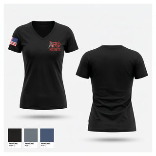 Womens Short Sleeve Vneck Shirt, Reading high school, Marines, Teamtime, Team time, sublimation, custom sports apparel, team uniforms, spirit wear, spiritwear, sports uniforms, custom shirts, team store, custom team store, fundraiser sports, apparel fundraiser
