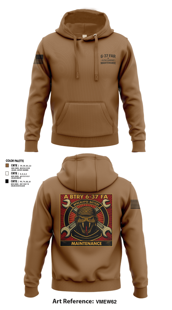 Hoodie, 6-37 Field Artillery, Army, Teamtime, Team time, sublimation, custom sports apparel, team uniforms, spirit wear, spiritwear, sports uniforms, custom shirts, team store, custom team store, fundraiser sports, apparel fundraiser