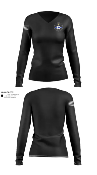 Womens Long Sleeve Vneck Shirt, 3rd Division CIU, Police, Teamtime, Team time, sublimation, custom sports apparel, team uniforms, spirit wear, spiritwear, sports uniforms, custom shirts, team store, custom team store, fundraiser sports, apparel fundraiser