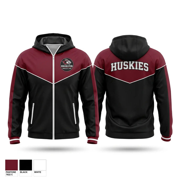 Windbreaker, New Holstein Huskies, Wrestling, Teamtime, Team time, sublimation, custom sports apparel, team uniforms, spirit wear, spiritwear, sports uniforms, custom shirts, team store, custom team store, fundraiser sports, apparel fundraiser