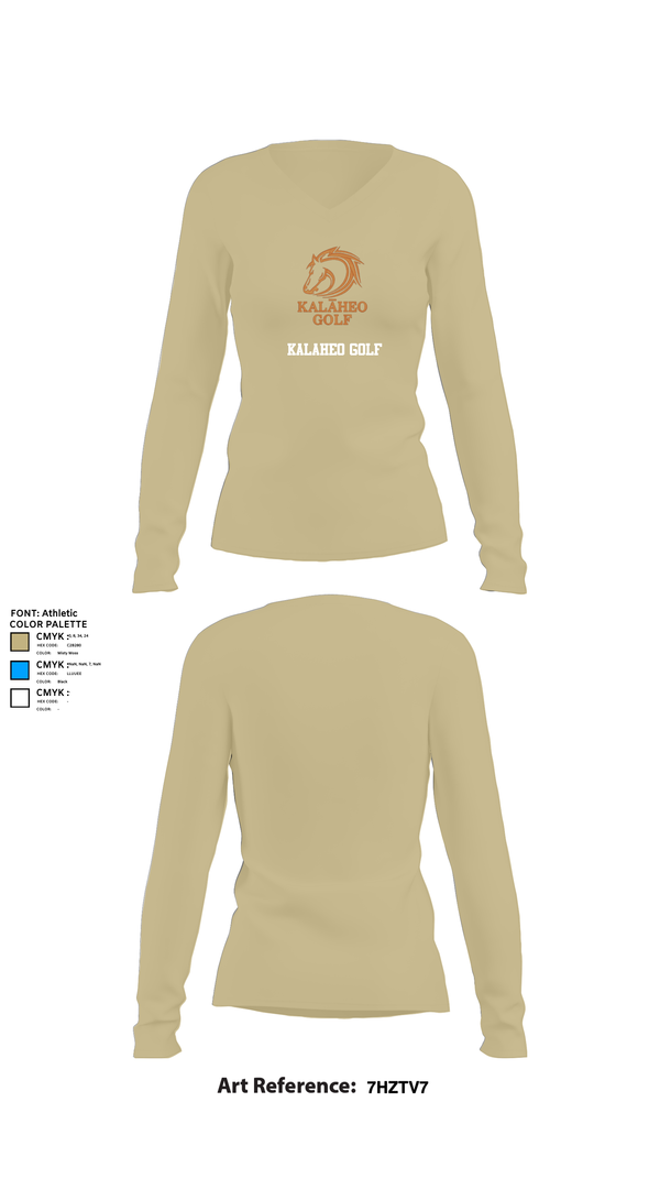 Womens Long Sleeve Vneck Shirt, Kalaheo Golf, Golf, Teamtime, Team time, sublimation, custom sports apparel, team uniforms, spirit wear, spiritwear, sports uniforms, custom shirts, team store, custom team store, fundraiser sports, apparel fundraiser