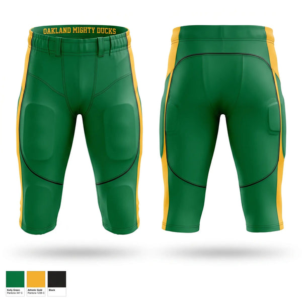 Integrated Football Pants, Oakland Mighty Ducks, , Teamtime, Team time, sublimation, custom sports apparel, team uniforms, spirit wear, spiritwear, sports uniforms, custom shirts, team store, custom team store, fundraiser sports, apparel fundraiser