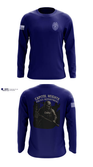 Long Sleeve Performance Shirt, Capitol Heights Police Dept., Police, Teamtime, Team time, sublimation, custom sports apparel, team uniforms, spirit wear, spiritwear, sports uniforms, custom shirts, team store, custom team store, fundraiser sports, apparel fundraiser