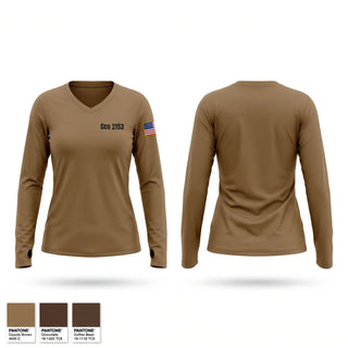 Womens Long Sleeve Vneck Shirt, Cco 2-153, National Guard, Teamtime, Team time, sublimation, custom sports apparel, team uniforms, spirit wear, spiritwear, sports uniforms, custom shirts, team store, custom team store, fundraiser sports, apparel fundraiser