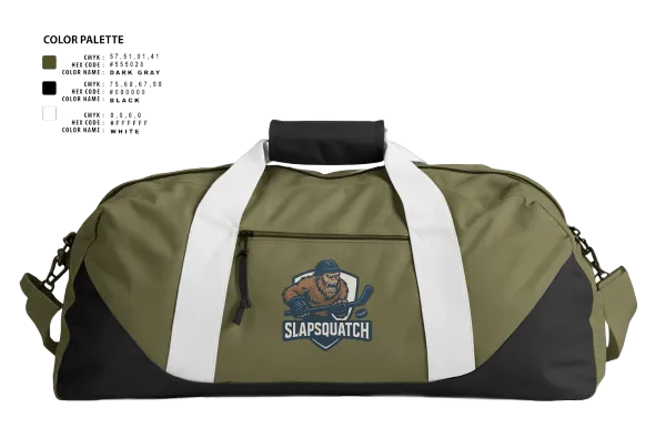 Duffle Bag, Slapsquatch, Ice Hockey, Teamtime, Team time, sublimation, custom sports apparel, team uniforms, spirit wear, spiritwear, sports uniforms, custom shirts, team store, custom team store, fundraiser sports, apparel fundraiser