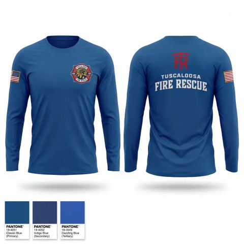 Long Sleeve Performance Shirt, Tuscaloosa Fire Rescue, Fire Department, Teamtime, Team time, sublimation, custom sports apparel, team uniforms, spirit wear, spiritwear, sports uniforms, custom shirts, team store, custom team store, fundraiser sports, apparel fundraiser