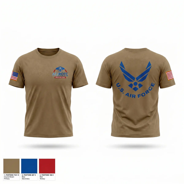 Old School Cotton Feel Shirt, AFJROTC CA-20001, Air Force, Teamtime, Team time, sublimation, custom sports apparel, team uniforms, spirit wear, spiritwear, sports uniforms, custom shirts, team store, custom team store, fundraiser sports, apparel fundraiser