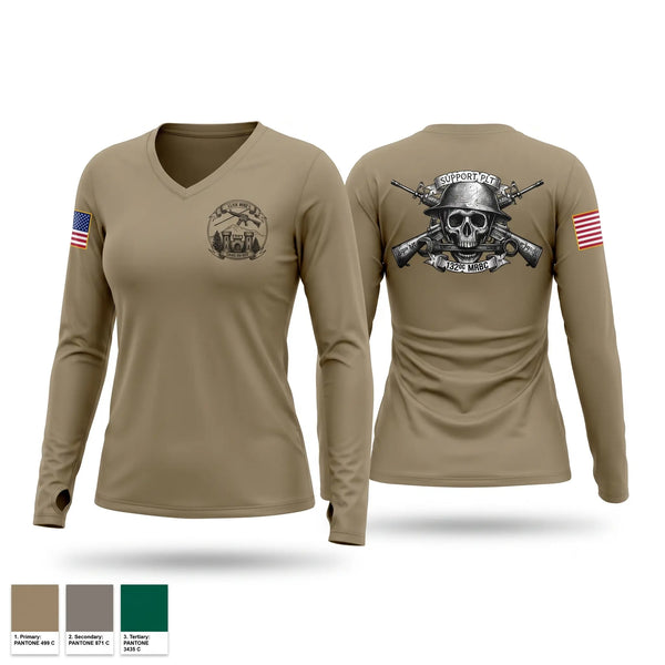 Womens Long Sleeve Vneck Shirt, 132nd mrbc, National Guard, Teamtime, Team time, sublimation, custom sports apparel, team uniforms, spirit wear, spiritwear, sports uniforms, custom shirts, team store, custom team store, fundraiser sports, apparel fundraiser