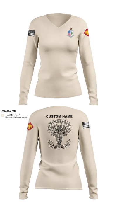 120TH MCAS 53428597 Women's Long Sleeve V-neck Shirt - 110