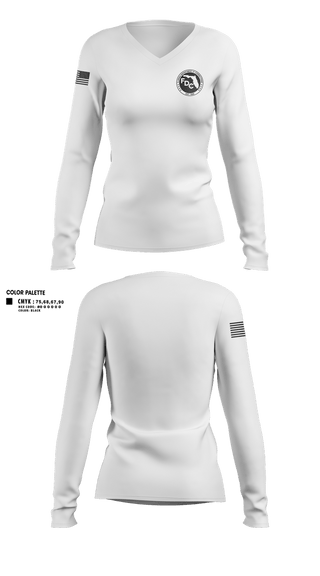 Womens Long Sleeve Vneck Shirt, Florida Department of Corrections, Police, Teamtime, Team time, sublimation, custom sports apparel, team uniforms, spirit wear, spiritwear, sports uniforms, custom shirts, team store, custom team store, fundraiser sports, apparel fundraiser