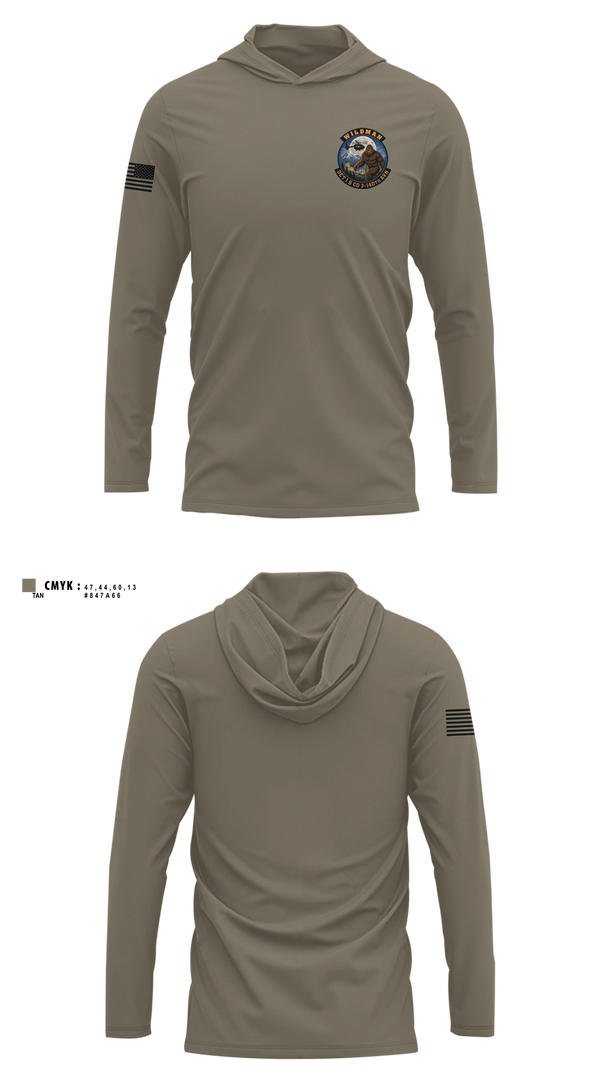 Long Sleeve hooded sunshirt, Wildman, National Guard, Teamtime, Team time, sublimation, custom sports apparel, team uniforms, spirit wear, spiritwear, sports uniforms, custom shirts, team store, custom team store, fundraiser sports, apparel fundraiser