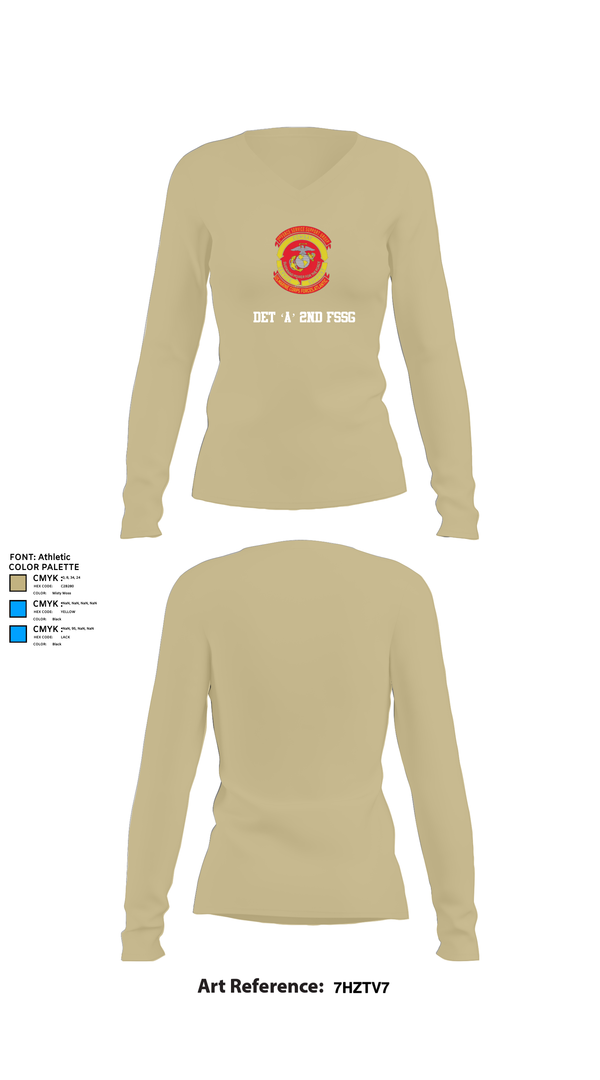 Womens Long Sleeve Vneck Shirt, Det ‘A’ 2nd FSSG, , Teamtime, Team time, sublimation, custom sports apparel, team uniforms, spirit wear, spiritwear, sports uniforms, custom shirts, team store, custom team store, fundraiser sports, apparel fundraiser