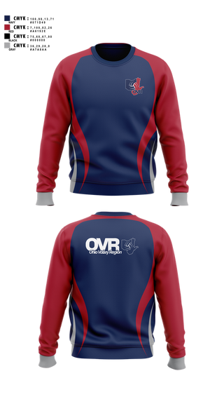 Crew Neck Sweatshirt, Ohio Valley Region Volleyball, Women's Volleyball, Teamtime, Team time, sublimation, custom sports apparel, team uniforms, spirit wear, spiritwear, sports uniforms, custom shirts, team store, custom team store, fundraiser sports, apparel fundraiser