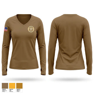 Womens Long Sleeve Vneck Shirt, Troup County Sheriff’s Office, Police, Teamtime, Team time, sublimation, custom sports apparel, team uniforms, spirit wear, spiritwear, sports uniforms, custom shirts, team store, custom team store, fundraiser sports, apparel fundraiser
