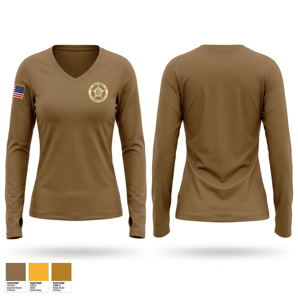 Womens Long Sleeve Vneck Shirt, Troup County Sheriff’s Office, Police, Teamtime, Team time, sublimation, custom sports apparel, team uniforms, spirit wear, spiritwear, sports uniforms, custom shirts, team store, custom team store, fundraiser sports, apparel fundraiser