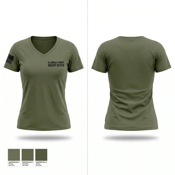 Allendale County Women's Short Sleeve V-neck Shirt - 1