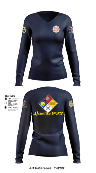 Womens Long Sleeve Vneck Shirt, Central Pierce Fire, Fire Department, Teamtime, Team time, sublimation, custom sports apparel, team uniforms, spirit wear, spiritwear, sports uniforms, custom shirts, team store, custom team store, fundraiser sports, apparel fundraiser