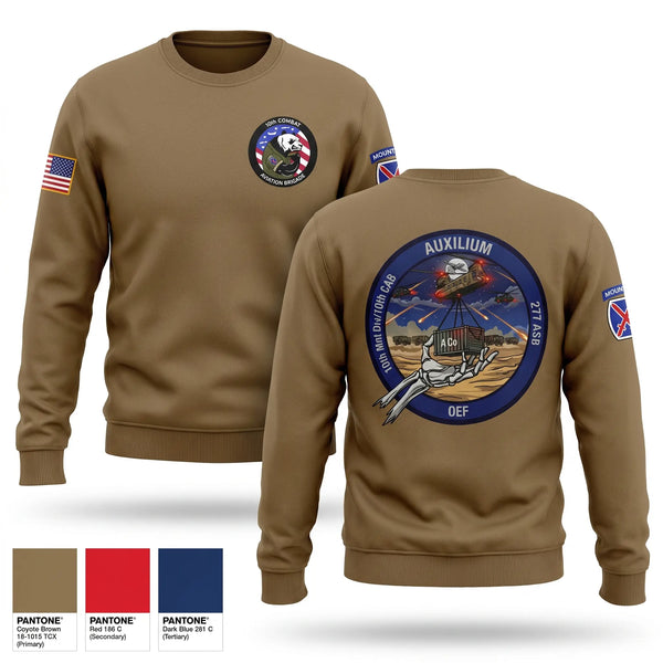Crew Neck Sweatshirt, 10th CAB, 277 ASB, A Co, Army, Teamtime, Team time, sublimation, custom sports apparel, team uniforms, spirit wear, spiritwear, sports uniforms, custom shirts, team store, custom team store, fundraiser sports, apparel fundraiser