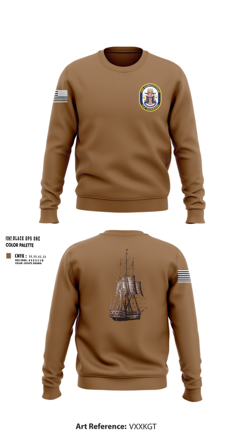 Crew Neck Sweatshirt, USS CONSTITUTION, , Teamtime, Team time, sublimation, custom sports apparel, team uniforms, spirit wear, spiritwear, sports uniforms, custom shirts, team store, custom team store, fundraiser sports, apparel fundraiser