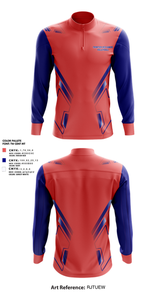 Quarter Zip Jacket, Frontier Red Hawks, Women's Volleyball, Teamtime, Team time, sublimation, custom sports apparel, team uniforms, spirit wear, spiritwear, sports uniforms, custom shirts, team store, custom team store, fundraiser sports, apparel fundraiser