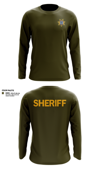 Long Sleeve Performance Shirt, Clinton County Sheriff's Office, Police, Teamtime, Team time, sublimation, custom sports apparel, team uniforms, spirit wear, spiritwear, sports uniforms, custom shirts, team store, custom team store, fundraiser sports, apparel fundraiser
