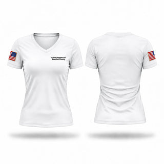 Womens Short Sleeve Vneck Shirt, Crime Stoppers of Beaufort County, Police, Teamtime, Team time, sublimation, custom sports apparel, team uniforms, spirit wear, spiritwear, sports uniforms, custom shirts, team store, custom team store, fundraiser sports, apparel fundraiser