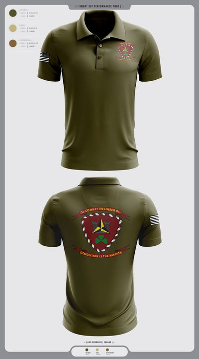 3d Combat Engineer Battalion 88033751 Short Sleeve Performance Polo - 1