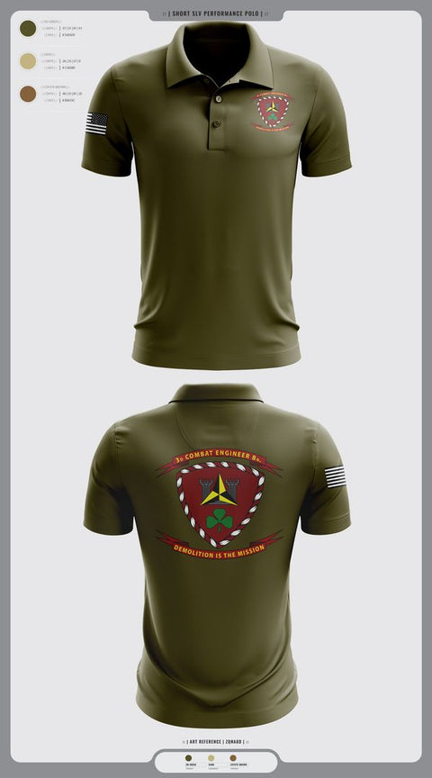 Short Sleeve Performance Polo, 3d Combat Engineer Battalion, , Teamtime, Team time, sublimation, custom sports apparel, team uniforms, spirit wear, spiritwear, sports uniforms, custom shirts, team store, custom team store, fundraiser sports, apparel fundraiser
