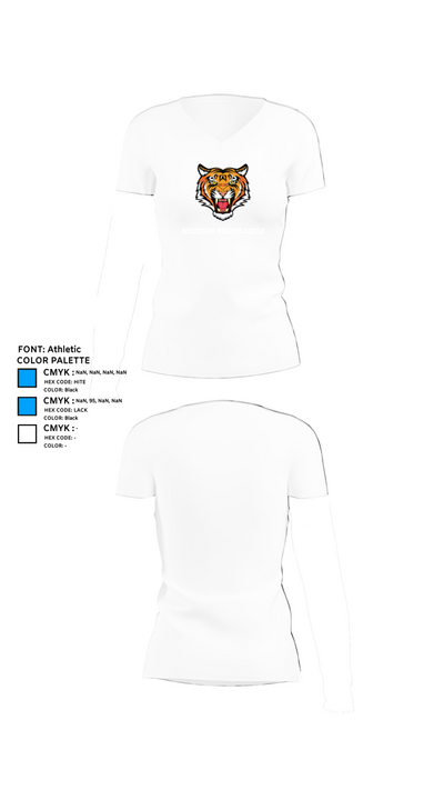 Muskegon Heights Cheer 51481055 Women's Short Sleeve V-neck Shirt - 18