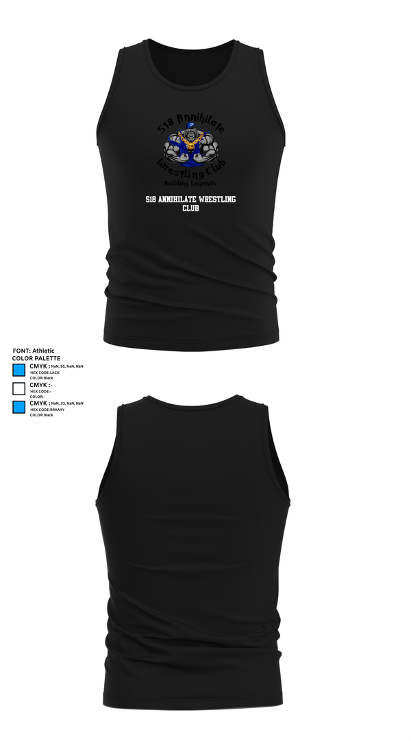 Tank Top, 518 Annihilate Wrestling Club, Wrestling, Teamtime, Team time, sublimation, custom sports apparel, team uniforms, spirit wear, spiritwear, sports uniforms, custom shirts, team store, custom team store, fundraiser sports, apparel fundraiser